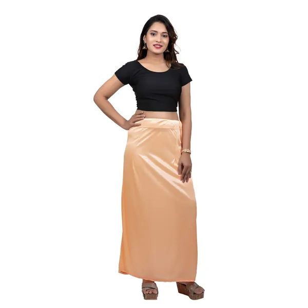 Light_Peach_Glossy_Silk_Indian_Petticoats_For_Women