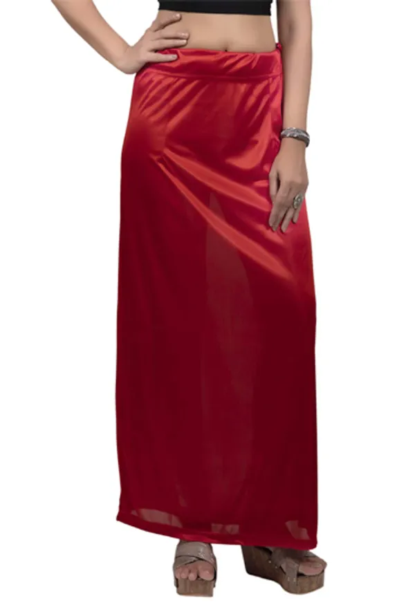 Red_Glimmering_Silk_Stretchable_Underskirt_For_Sarees_For_Women