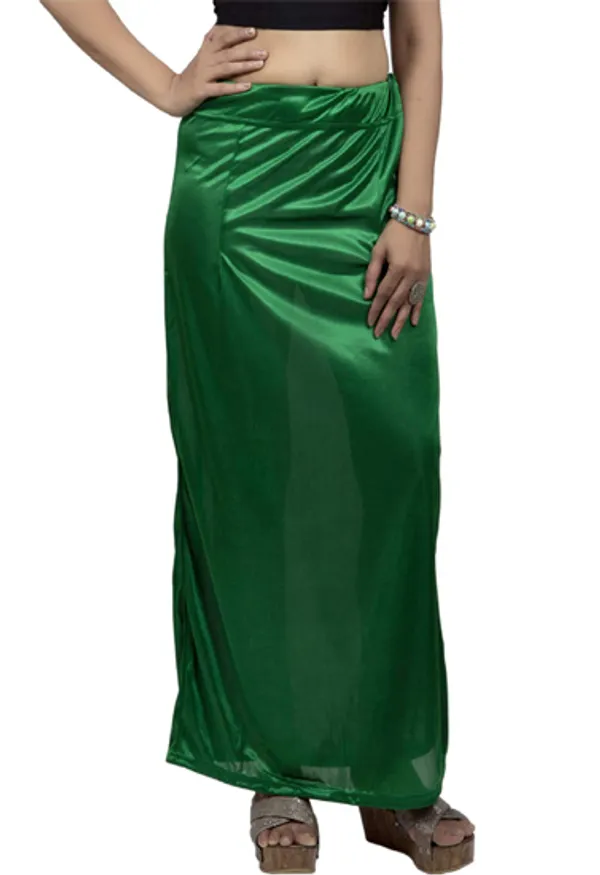 Green_Indian_Saree_Shining_Solid_Silk_Slips_For_Women