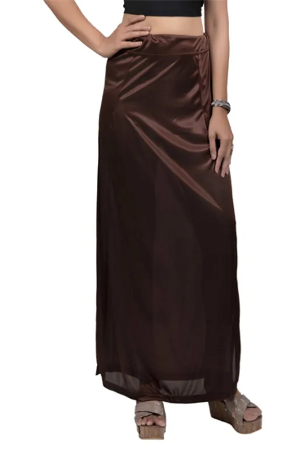 Dark_Brown_Glossy_Silk_Ethnic_Slip_For_Women