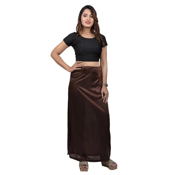 Dark_Brown_Glossy_Silk_Ethnic_Slip_For_Women