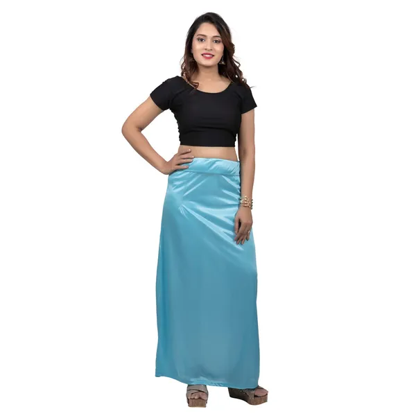 Sky_Blue_Glossy_Silk_Underskirt_For_Women
