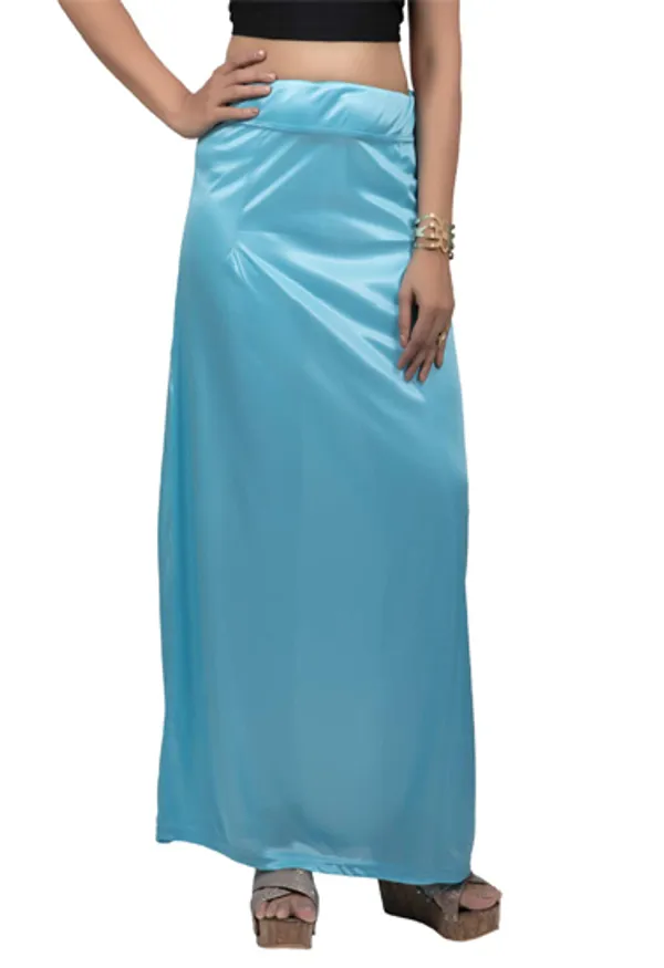 Sky_Blue_Glossy_Silk_Underskirt_For_Women