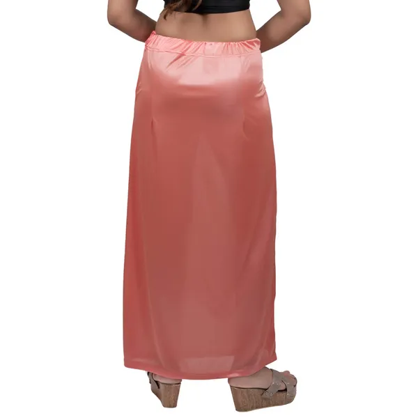 Peach_Silk_Satin_Underskirt_Petticoat_For_Women