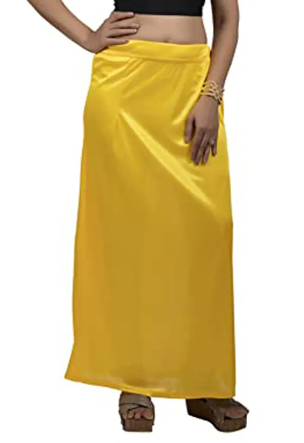 Lemon_Yellow_Gleaming_Silk_Slip_Sarees_Shapewear_For_Women