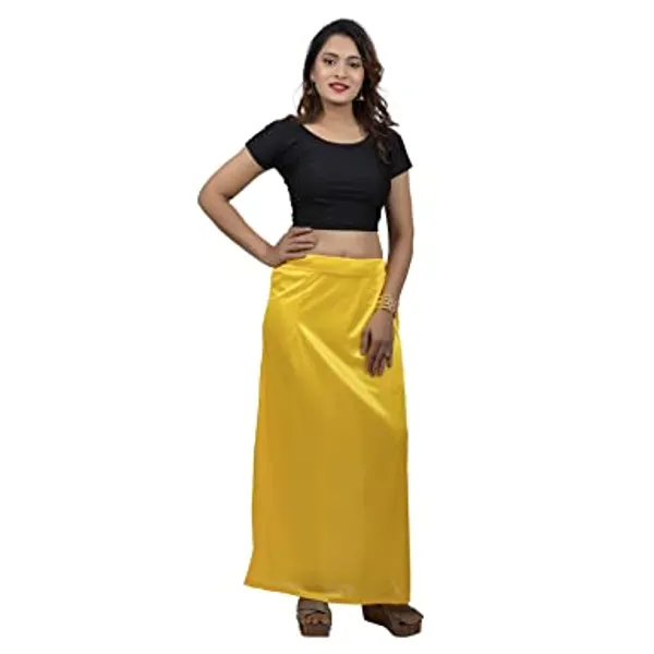 Lemon_Yellow_Gleaming_Silk_Slip_Sarees_Shapewear_For_Women