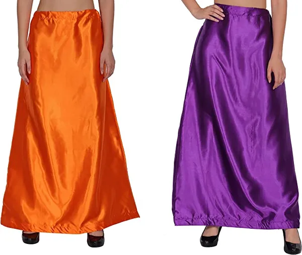 Orange_&_Purple_Glossy_Silk_Underskirt_For_Women_(Pack_Of_2)