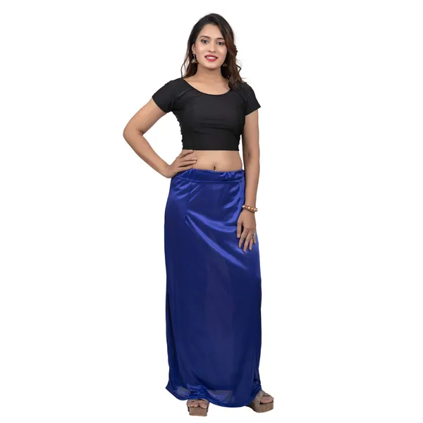 Royal_Blue_Solid_Silk_Satin_Underskirt_For_Women