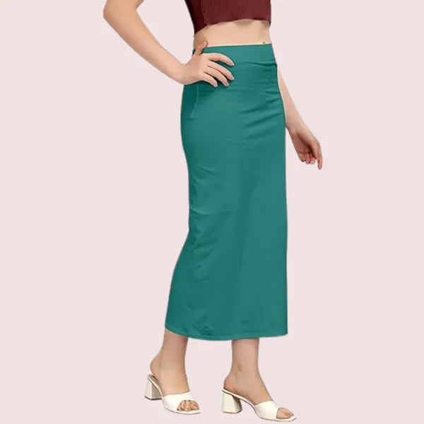 Peacock_Green_French_Daina_Classic_Cotton_Petticoat_Shapewear_For_Women