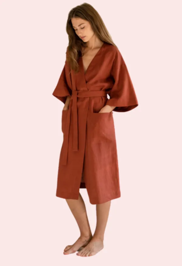 Dark_Black_Sleeveless_Organic_Cotton_Robe_For_Women