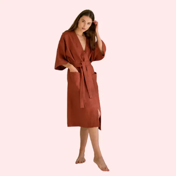 Dark_Black_Sleeveless_Organic_Cotton_Robe_For_Women