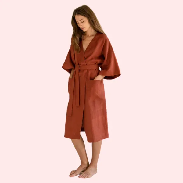 Dark_Black_Sleeveless_Organic_Cotton_Robe_For_Women