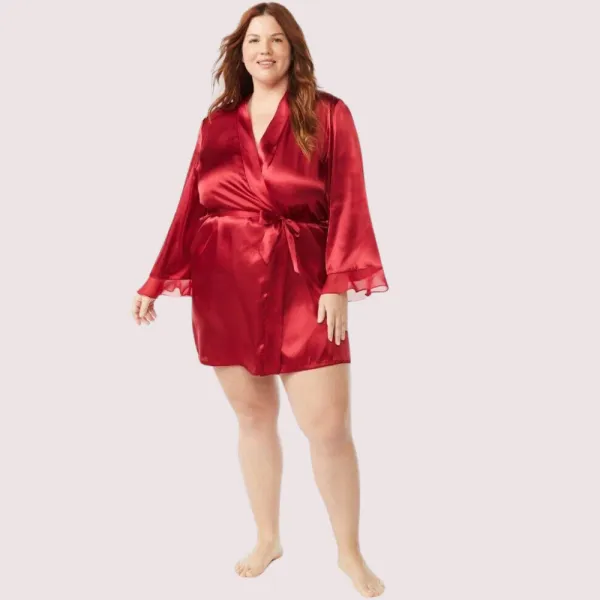 Maroon_Japanese_Silk_Satin_Robe_For_Women