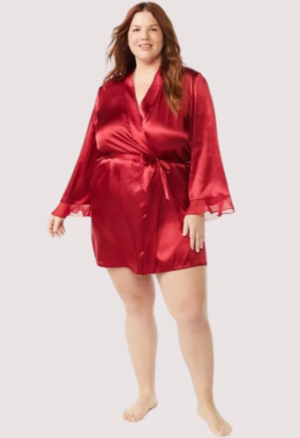 Maroon_Japanese_Silk_Satin_Robe_For_Women
