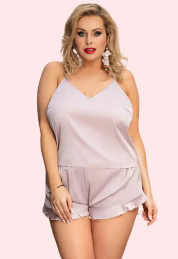 Lavender_Comfortable_Cami_Shorts_Sleepwear_Set_For_Women