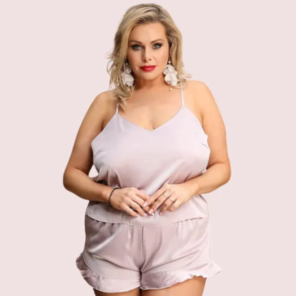 Lavender_Comfortable_Cami_Shorts_Sleepwear_Set_For_Women