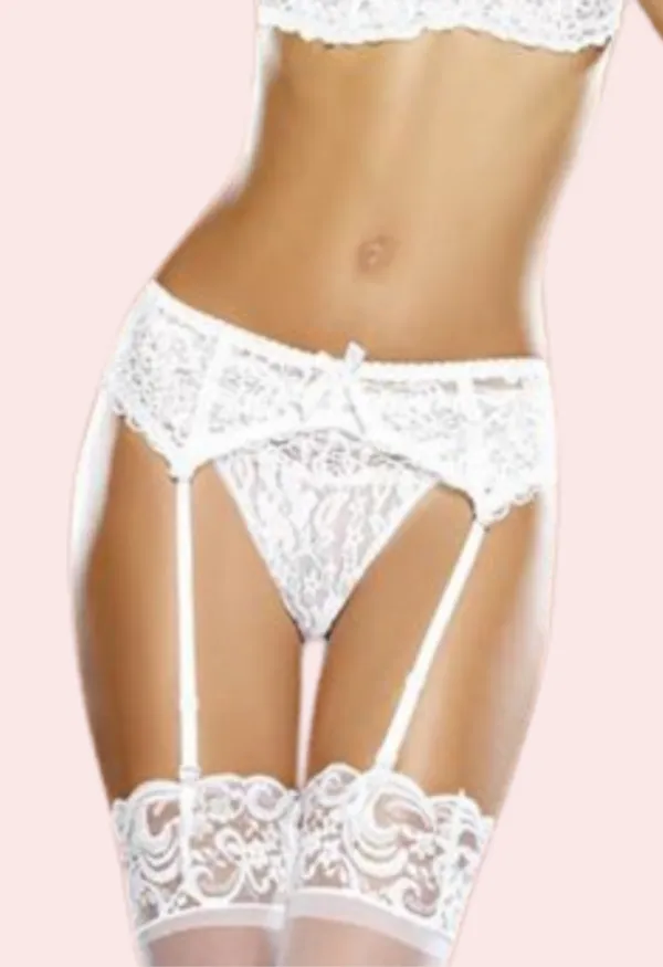 White_Elegant_Floral_Lace_Garter_Belt_For_Women
