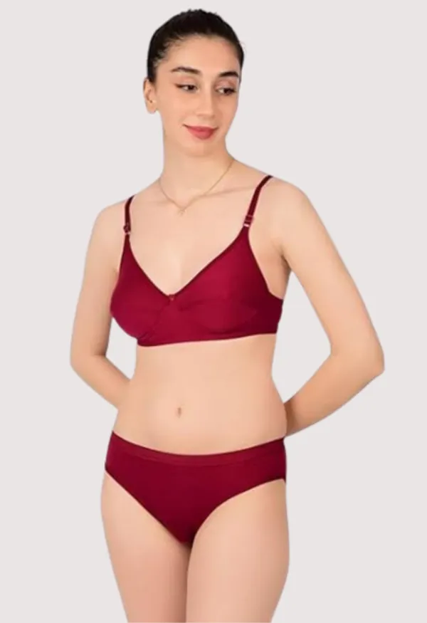 Red_Wine_Comfortable_Cotton_Bra_&_Panty_Set_For_Women
