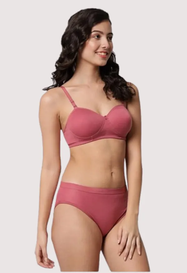 Peach_Casual_Chic_Cotton_Bra_Panty_Set_For_Women