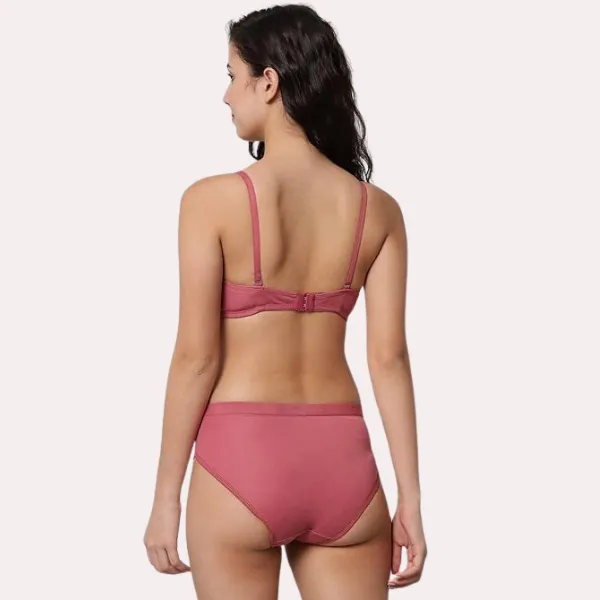 Peach_Casual_Chic_Cotton_Bra_Panty_Set_For_Women