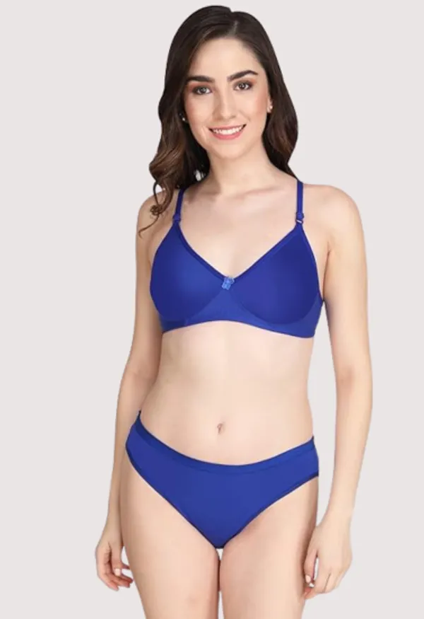 Navy_Blue_Non-Padded_Bra_Panty_Set_For_Women