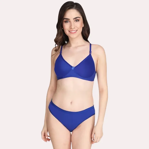 Navy_Blue_Non-Padded_Bra_Panty_Set_For_Women