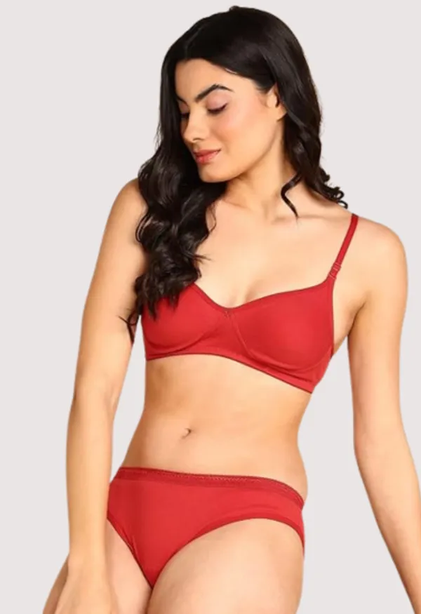 Coral_Red_Soft_Cotton_Lingerie_Set_For_Women