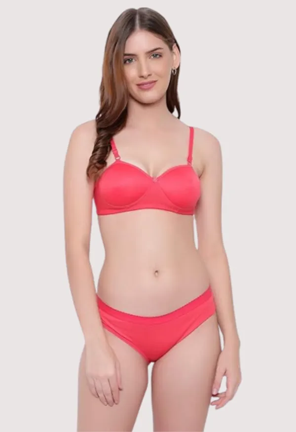 Coral_Red_Non-Wired_Cotton_Push-Up_Bra_Panty_For_Women