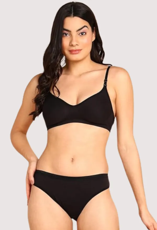 Dark_Black_Breathable_Cotton_Lingerie_Set_For_Women