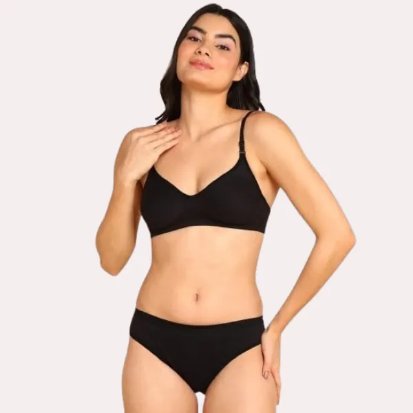 Dark_Black_Breathable_Cotton_Lingerie_Set_For_Women