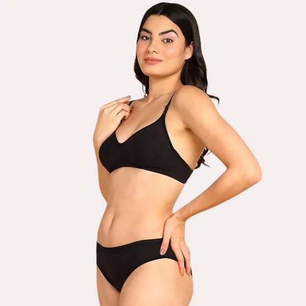 Dark_Black_Breathable_Cotton_Lingerie_Set_For_Women
