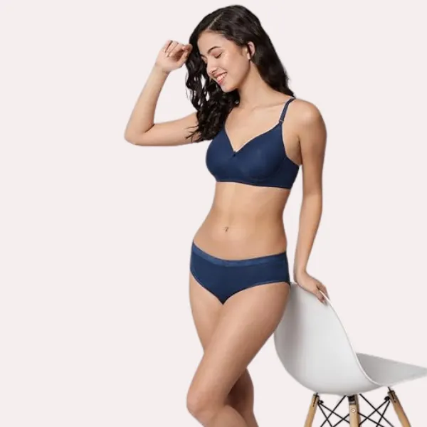 Dark_Blue_Classic_Cotton_Sexy_Bra_&_Panty_Set_For_Women