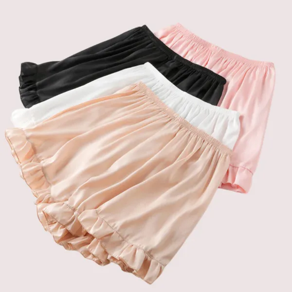 Multicolor_Ruffles_Satin_Faux_Silk_French_Underwear_For_Women