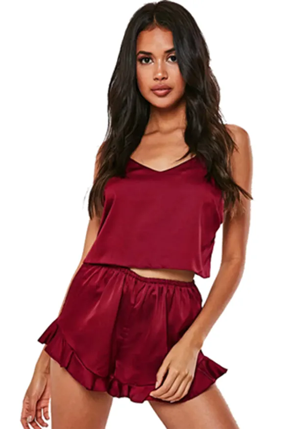 Dark_Maroon_Super_Comfy_Cami_And_Shorts_Lounge_Set_For_Women