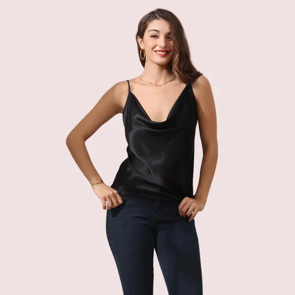 Dark_Black_Luxury_Cowl_Neck_Silk_Camisole_For_Women