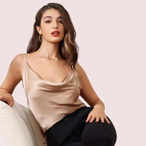 Brownish_Nude_Stylish_Cowl_Neck_Silk_Camisole_Tank_Top_For_Women