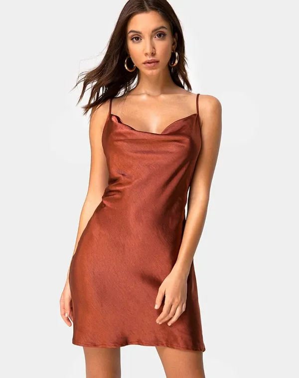 Rust_Elegant_Satin_Slip_Dress_For_Women