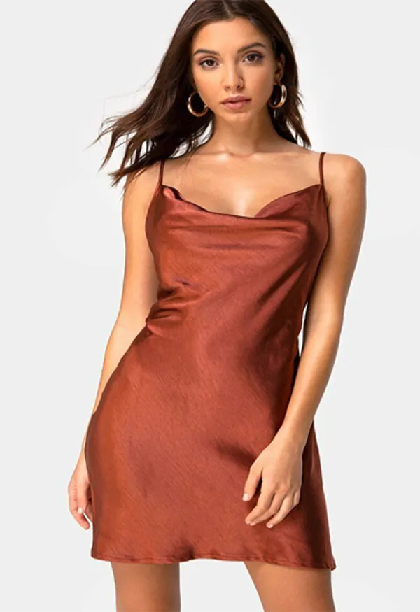 Rust_Elegant_Satin_Slip_Dress_For_Women