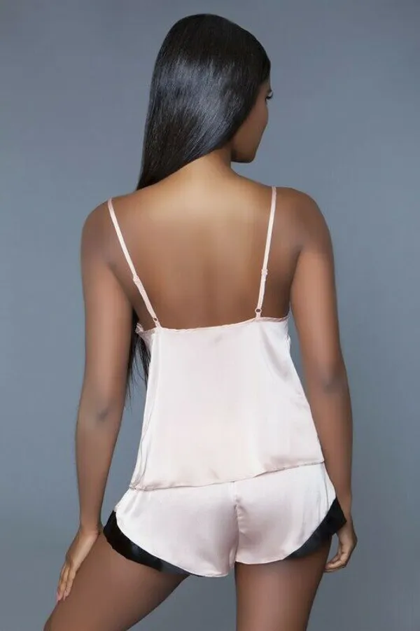 White_Silk_Satin_Cami_Short_Set_For_Women