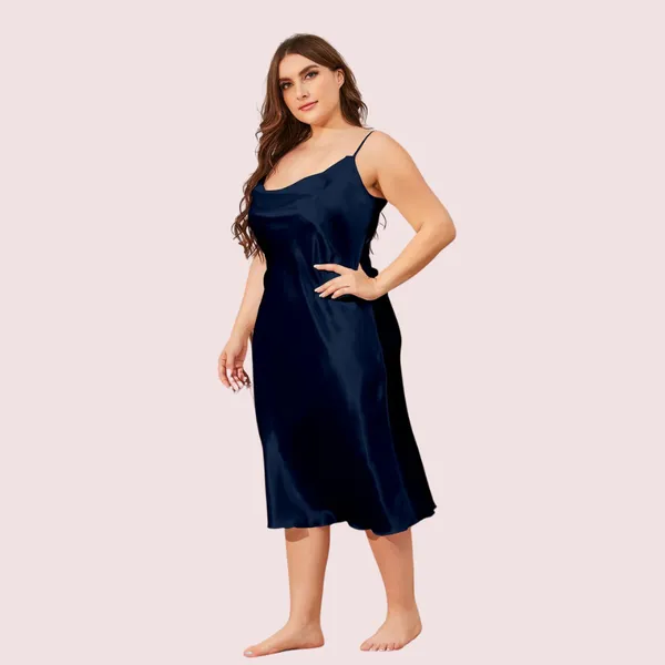 Dark_Blue_Satin_Cowl_Neck_Dress_For_Women