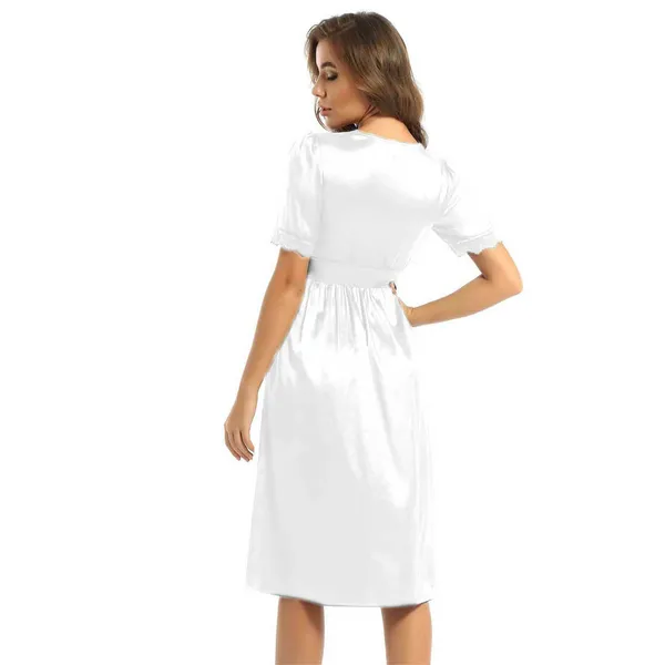 Multicolor_Knee_Length_Luxury_Satin_Lounge_Dress_For_Women
