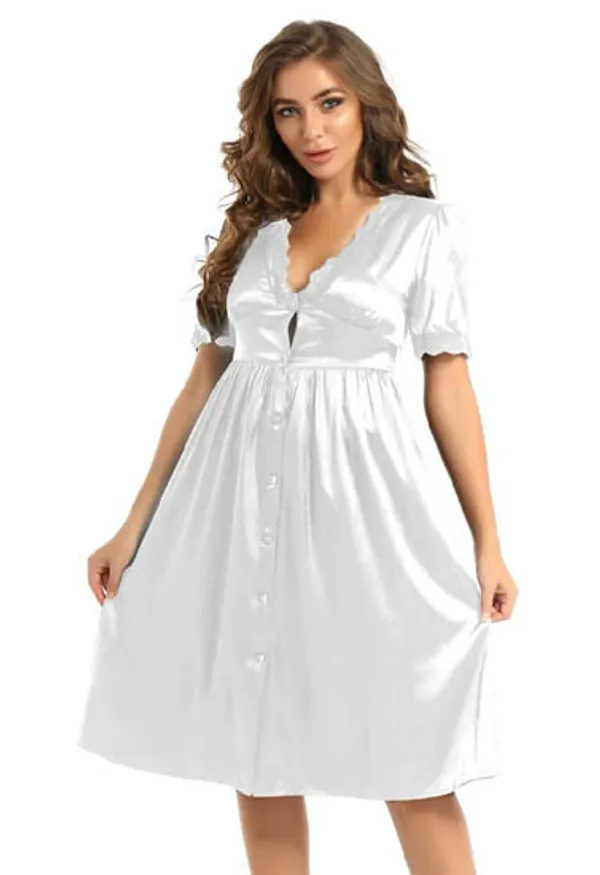 Multicolor_Knee_Length_Luxury_Satin_Lounge_Dress_For_Women