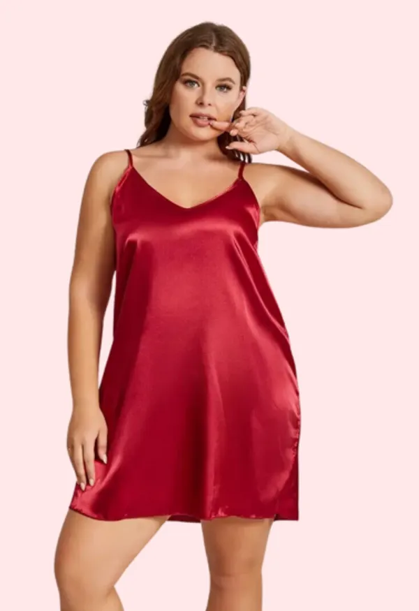 Maroon_Criss_Cross_Back_Elegant_Nightdress_For_Women