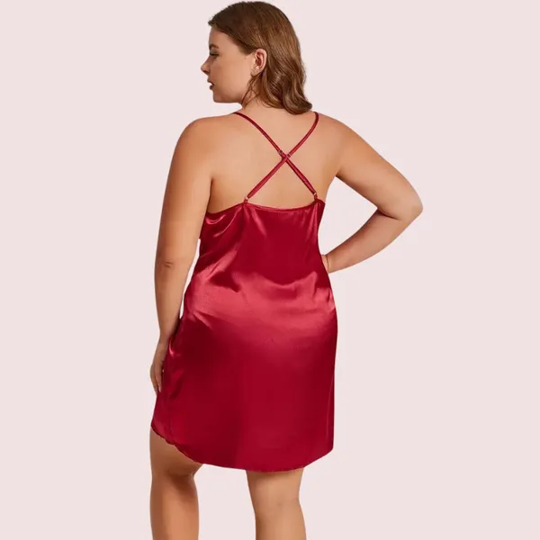 Maroon_Criss_Cross_Back_Elegant_Nightdress_For_Women