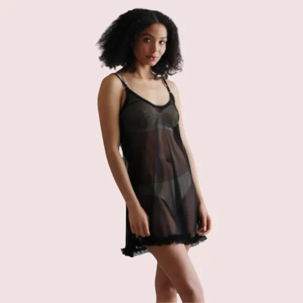 Black_Transparent_Premium_Chemise_For_Women