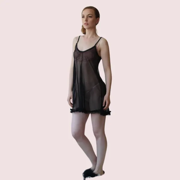 Black_Transparent_Premium_Chemise_For_Women