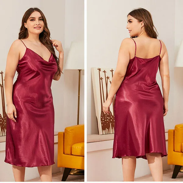 Burgundy_Luxury_Silky_Satin_Nightwear_For_Women