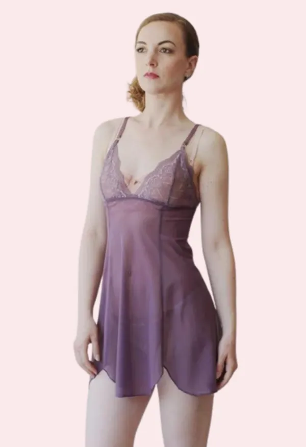 Purple_Sheer_Mesh_Nightgown_Slip_For_Women