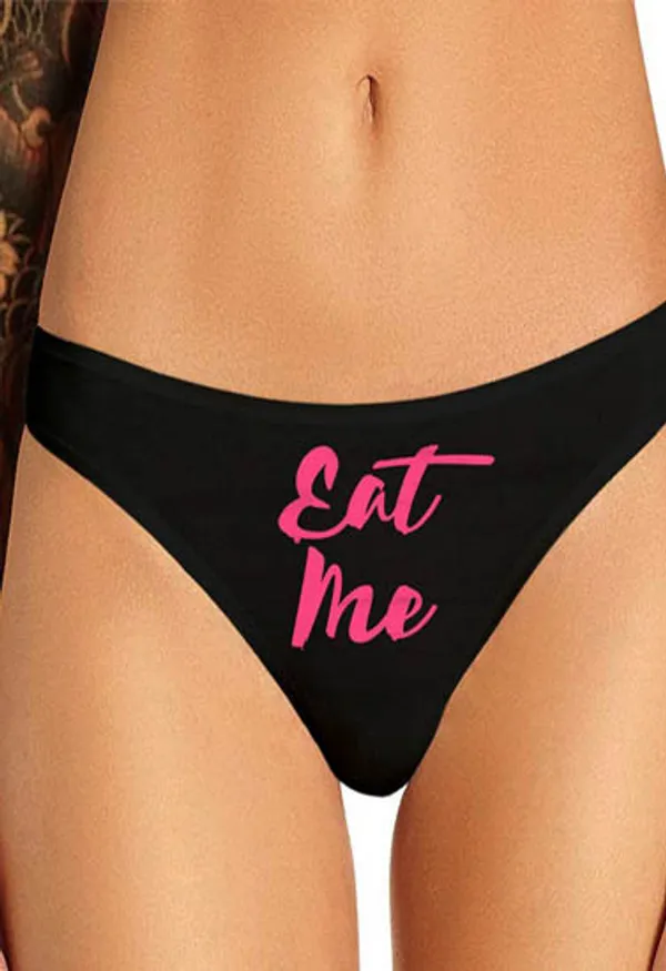 Black_Eat_Me_Printed_Customized_Thong_Panty_Gift_For_Women