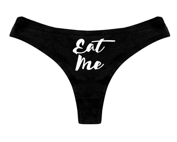 Black_Eat_Me_Printed_Customized_Thong_Panty_Gift_For_Women